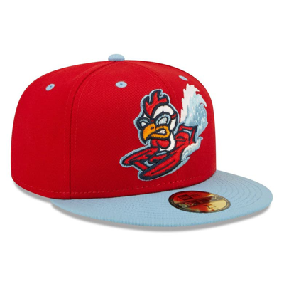 Shop New Era Red Tri-city Dust Devils Light Blue Theme Night 59fifty Fitted Hat