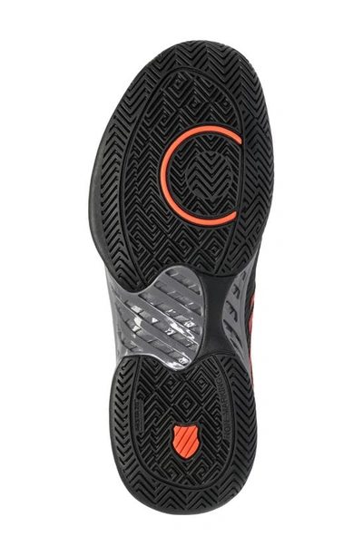 Shop K-swiss Hypercourt Express 2 Tennis Shoe In Jet Black/ Steel Grey/ Orange