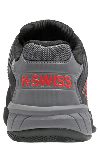 Shop K-swiss Hypercourt Express 2 Tennis Shoe In Jet Black/ Steel Grey/ Orange