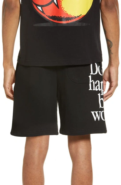 Shop Market Smiley Graphic Cotton Sweat Shorts In Black