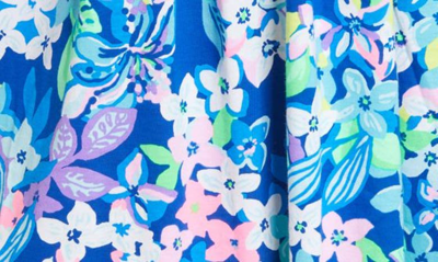 Shop Lilly Pulitzer Loran Floral Print Long Sleeve Dress In Borealis Blue Social Sunset