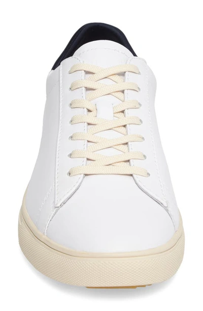 Clae Bradley Sneaker In White Leather Navy Neoprene