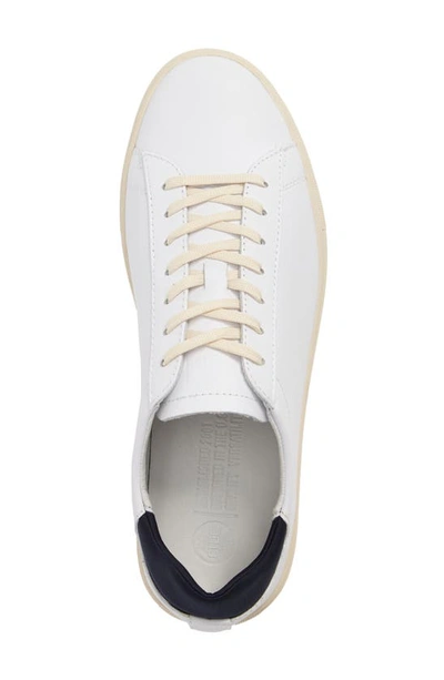 Shop Clae Bradley Sneaker In White Leather Navy Neoprene
