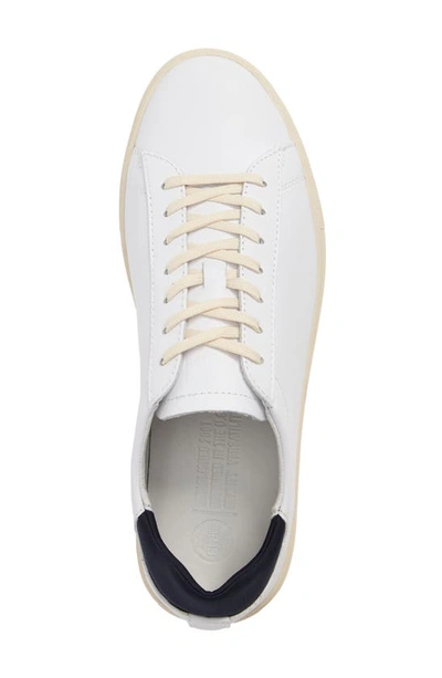 Clae Bradley Sneaker In White Leather Navy Neoprene