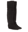 LANVIN Suede concealed wedge boots