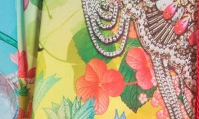 Ranee's Blooming Print Poncho In Ombre