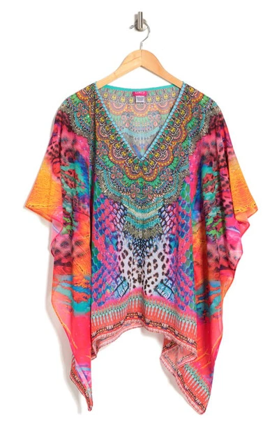 Ranee's Printed Poncho In Multi Color