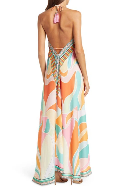 Ranee's Print Halter Dress In Pink