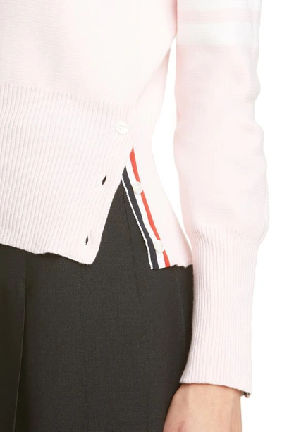Shop Thom Browne 4-bar Cotton Sweater In Light Pink