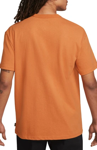 Shop Nike Premium Essential Cotton T-shirt In Hot Curry/ Black
