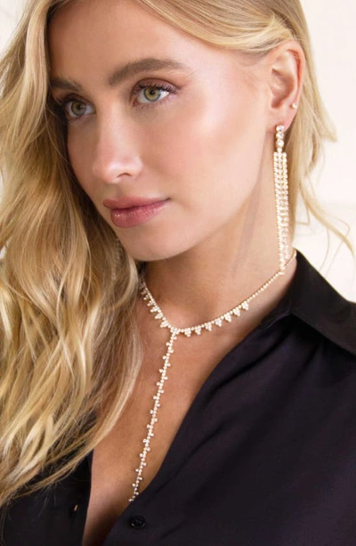 Shop Ettika Crystal Y-necklace In Gold