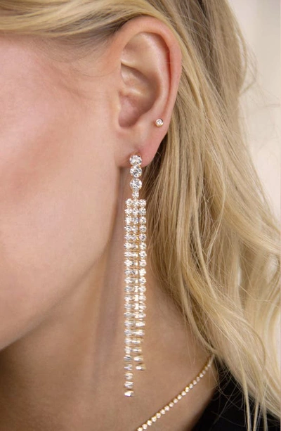 Ettika Crystal Fringe Drop Earrings In Gold
