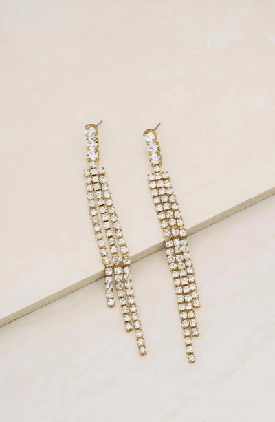 Ettika Crystal Fringe Drop Earrings In Gold