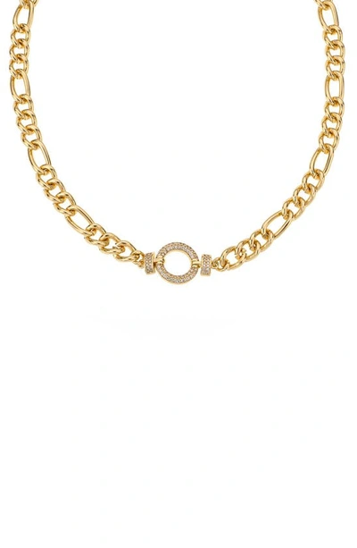 Ettika Eternity Crystal Circle Chain Link Necklace In Gold