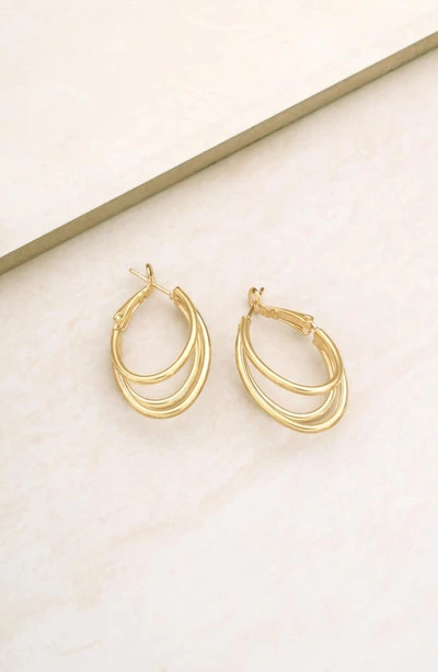 Shop Ettika Classic Triple Hoop Earrings In Gold