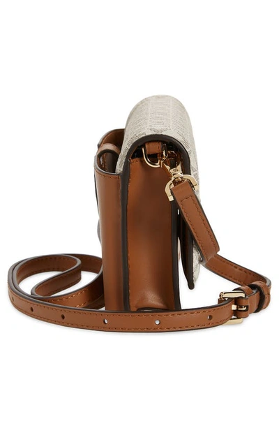 Shop Michael Kors Jet Set Charm Small Phone Crossbody Bag In Vanilla/ Acorn