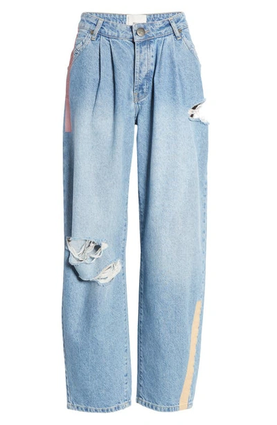 Shop One Teaspoon Smiths Ripped Trouser Jeans In Linear Blue