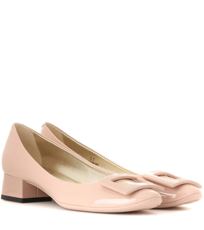 Roger Vivier 35mm Belle De Nuit Patent Leather Pumps, Nude In Pink