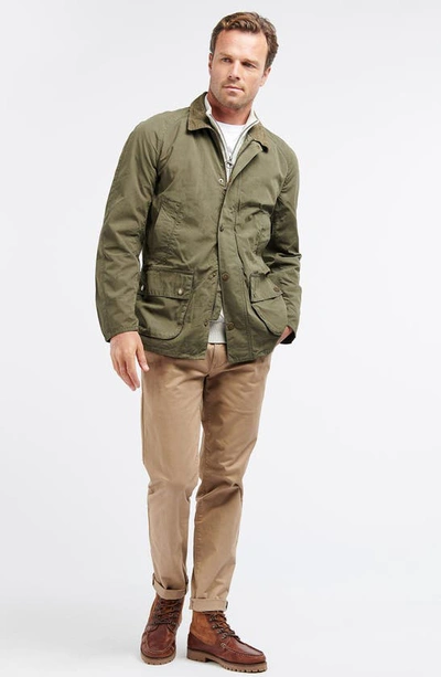 Shop Barbour Ashby Casual Zip & Snap-up Cotton Jacket In Olive