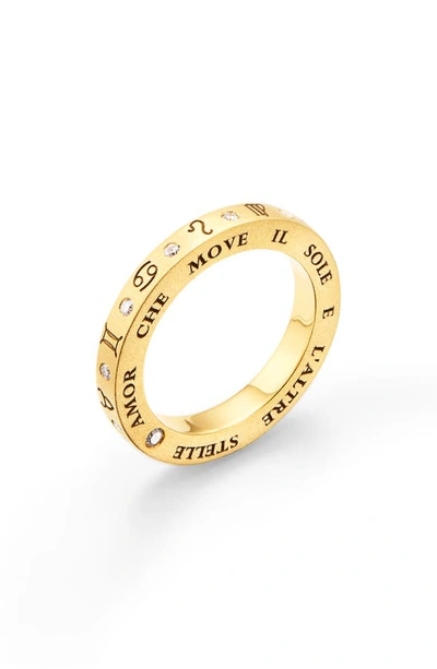 Shop Temple St Clair Astrid Zodiac Diamond Band Ring In Yellow Gold