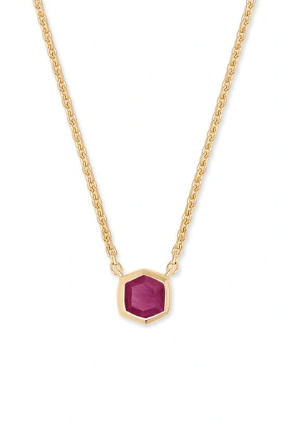 Shop Kendra Scott Davie Pendant Necklace In Pink Ruby