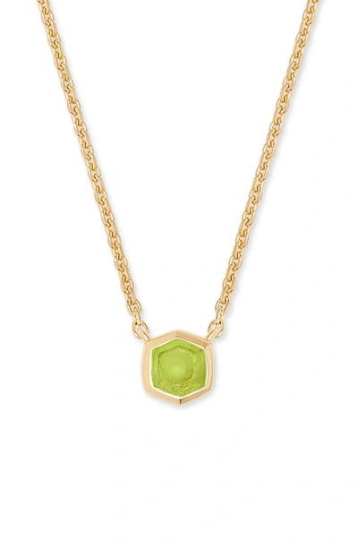 Shop Kendra Scott Davie Pendant Necklace In Green Peridot