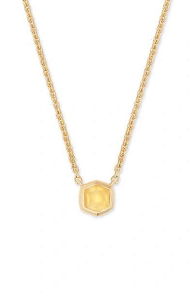 Shop Kendra Scott Davie Pendant Necklace In Light Citrine