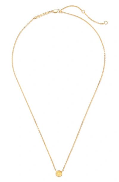 Shop Kendra Scott Davie Pendant Necklace In Light Citrine