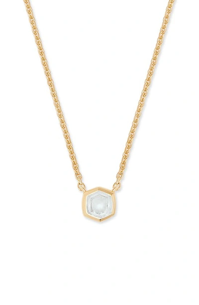 Shop Kendra Scott Davie Pendant Necklace In Rock Crystal