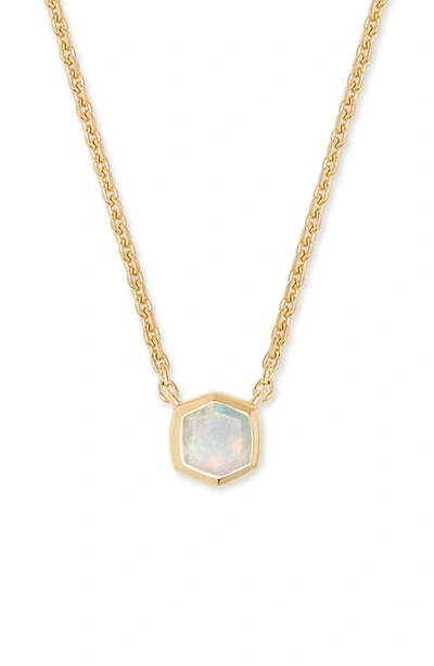 Shop Kendra Scott Davie Pendant Necklace In Ethiopian Opal