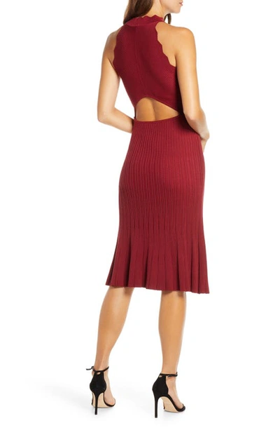 Shop Adelyn Rae Freya Sleeveless Sweater Dress In Wine