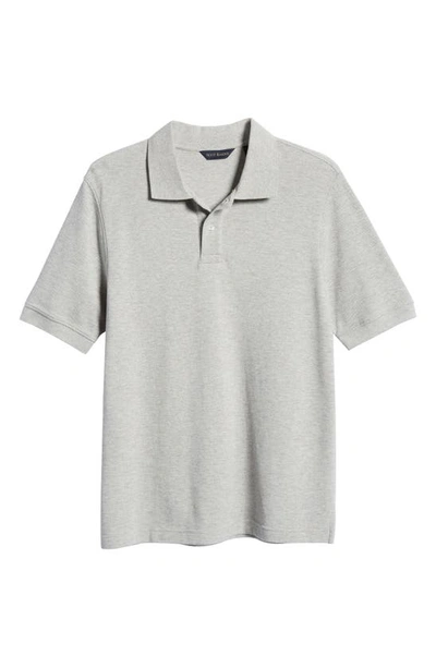 Shop Scott Barber Short Sleeve Pima Cotton Piqué Polo In Grey Heather
