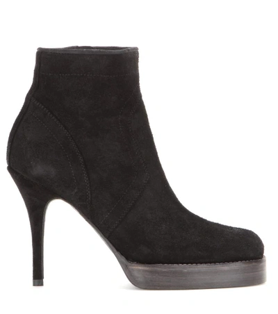 Shop Rick Owens Suede Ankle Boots