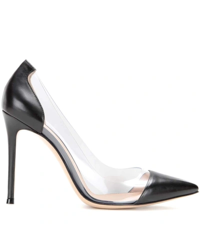 Shop Gianvito Rossi Leather And Transparent Pumps