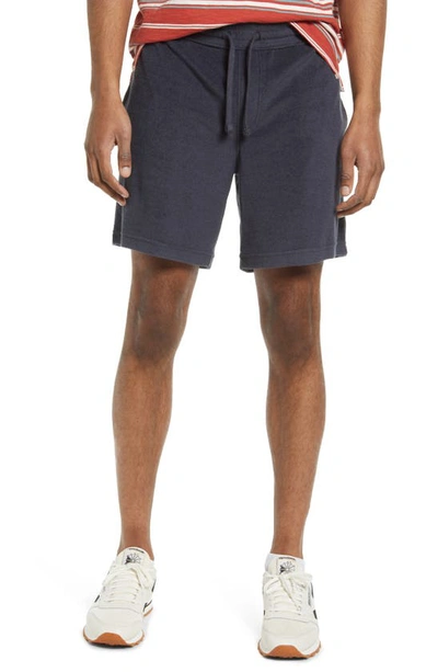 Shop Treasure & Bond Terry Cloth Shorts In Navy India Ink