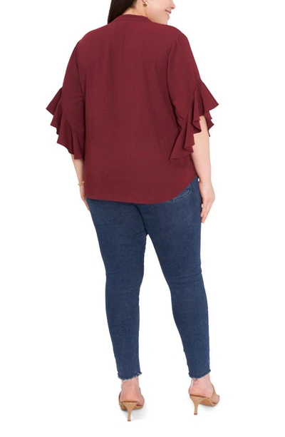 Shop Vince Camuto Ruffle Sleeve Blouse In Cranberry