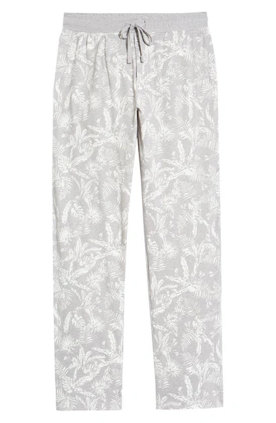 Shop Majestic Palm Print Cotton Blend Pajama Pants In Grey Leaf