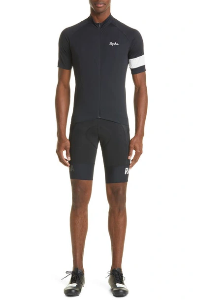 Shop Rapha Core Lightweight Jersey Cycling Shirt In Anthracite / White Alyssum