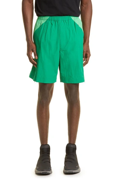 Shop Y-3 Classic Light Shell Nylon Running Shorts In Semi Flash Lime