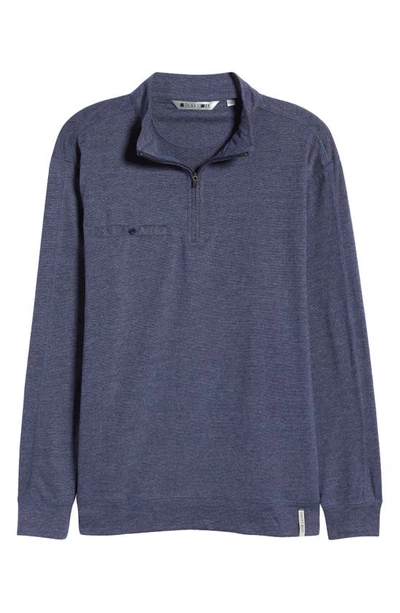 Black Clover Clyde Quarter Zip Performance Pocket Pullover In Midnight Navy