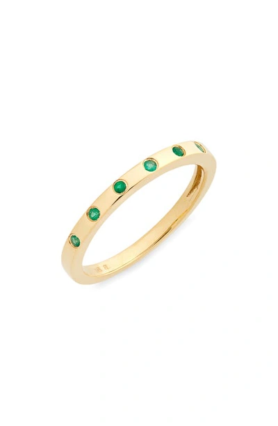Bony Levy El Mar Emerald Stacking Ring In 18k Yellow Gold