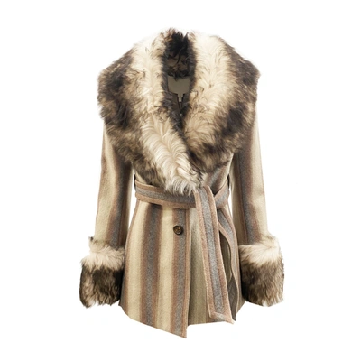Shop Marc Jacobs Fur Trim Coat In Brown