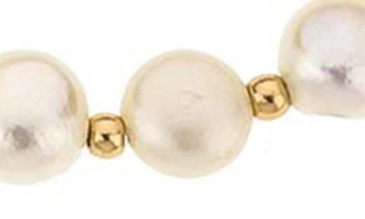 Shop Ettika Set Of 2 Cultured Freshwater Pearl & Curb Chain Anklets In Gold
