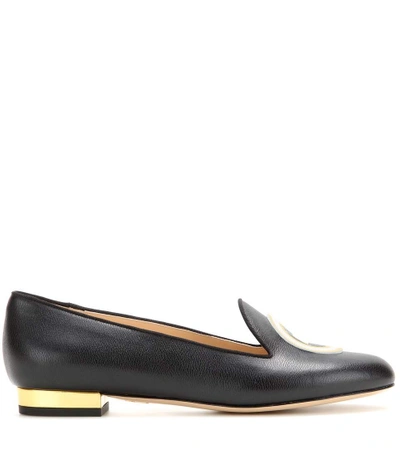 Shop Charlotte Olympia Abc Leather Slippers