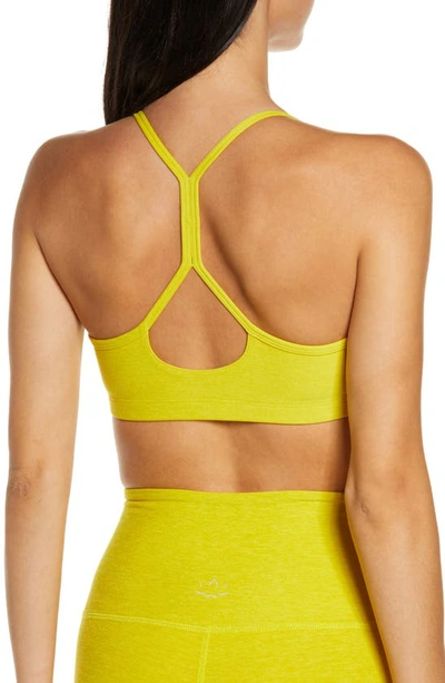 Shop Beyond Yoga Space Dye Slim Racerback Sports Bra In Lemon-citron