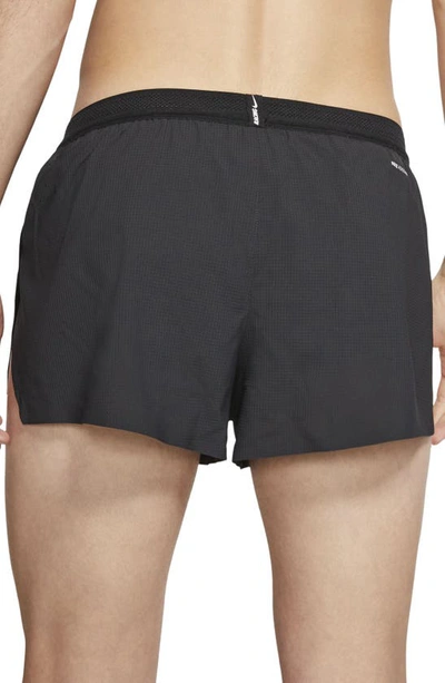 Shop Nike Aeroswift Recycled Polyester Running Shorts In Black/ White
