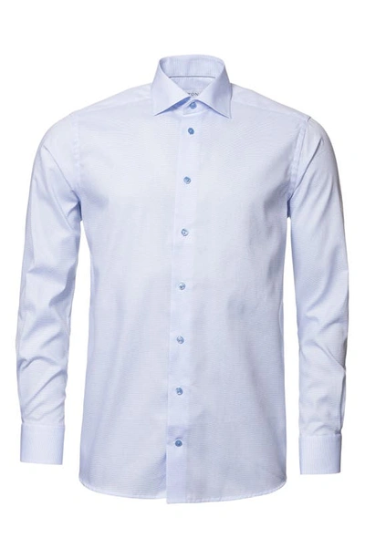 Eton Men's Contemporary-fit Houndstooth Dress Shirt, Blue In Blue