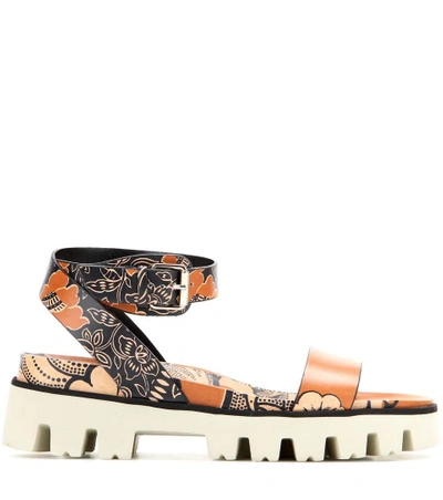 Shop Valentino Garavani Covered Printed Leather Sandals