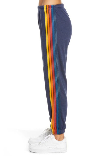 Aviator Nation Stripe Sweatpants In Navy