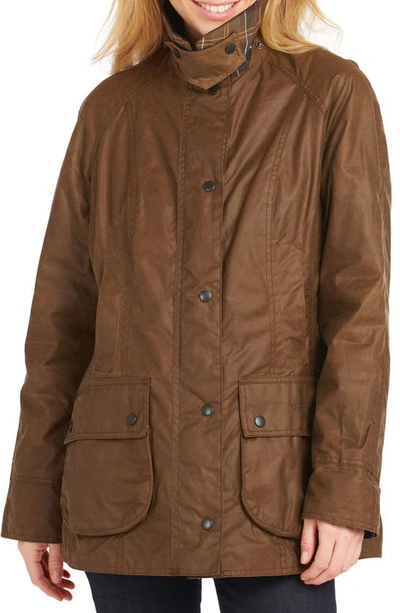 Shop Barbour Beadnell Waxed Cotton Jacket In Brown